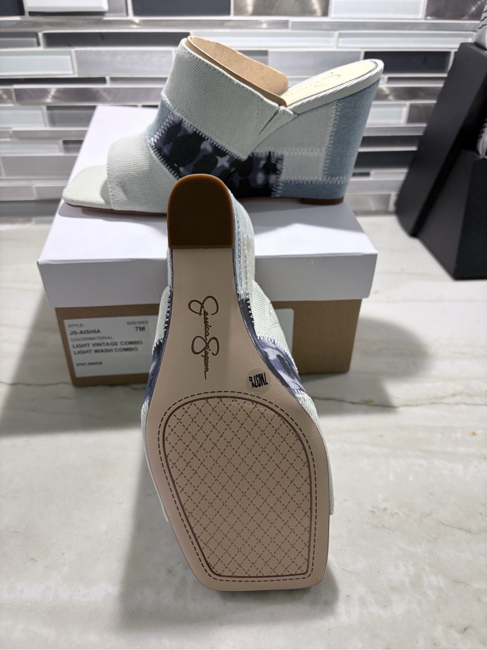 Jessica Simpson Light Blue Wedge Mule